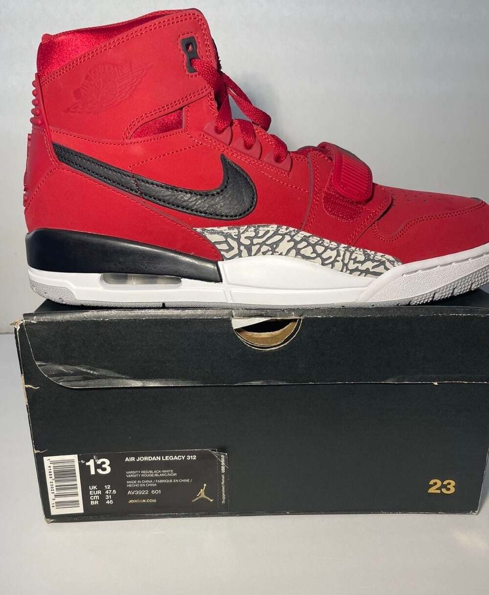 Air Jordan Legacy 312 'Toro' Varsity Red/Black-White NWB AV3922 601 Sz 13 NEW!